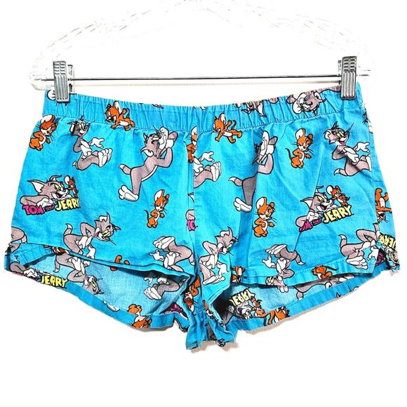 Tom & Jerry Sleepwear Shorts Blue Cotton Women's Size M - Picture 2 of 4